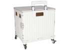 LUARO shopping transport cart folding 4 wheels lid white 2