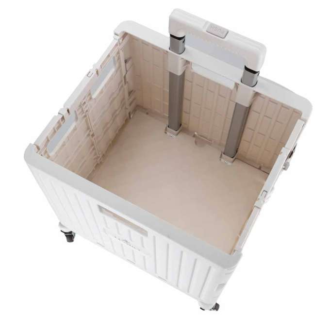 LUARO shopping transport cart folding 4 wheels lid white