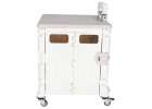 LUARO shopping transport cart folding 4 wheels lid white 11