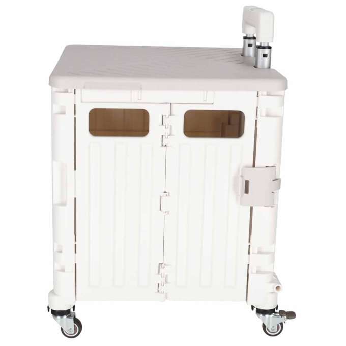LUARO shopping transport cart folding 4 wheels lid white