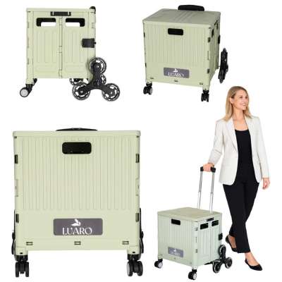LUARO shopping transport cart folding 8 wheels lid