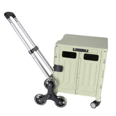 LUARO shopping transport cart folding 8 wheels lid