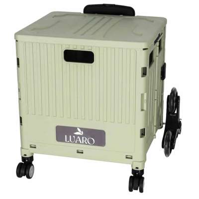 LUARO shopping transport cart folding 8 wheels lid