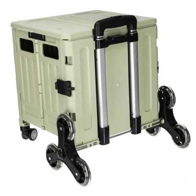 LUARO shopping transport cart folding 8 wheels lid