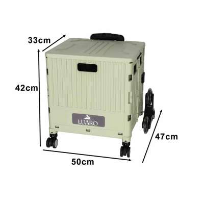 LUARO shopping transport cart folding 8 wheels lid