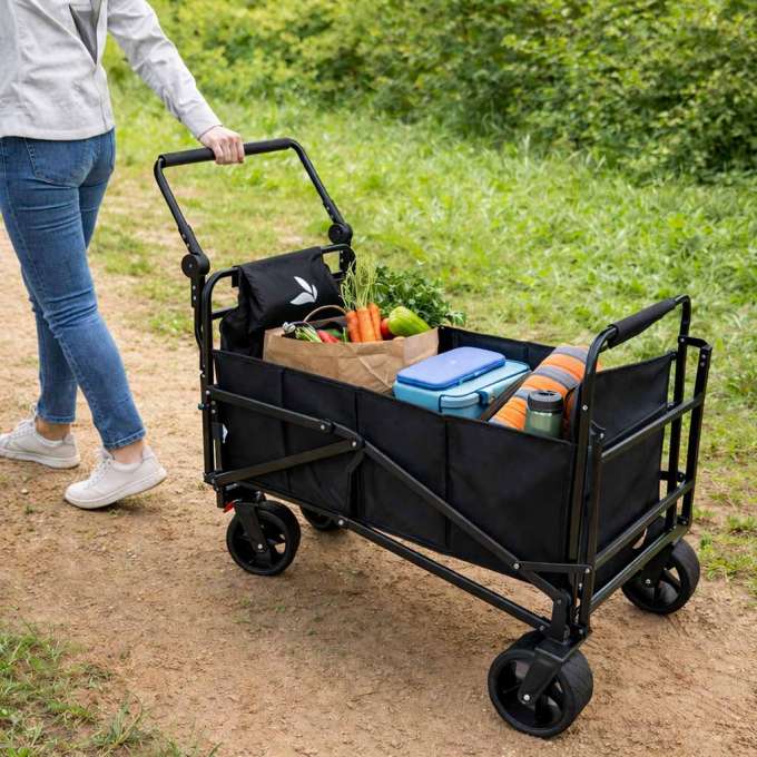 LUARO transport trolley foldable 2-in-1 camp bed