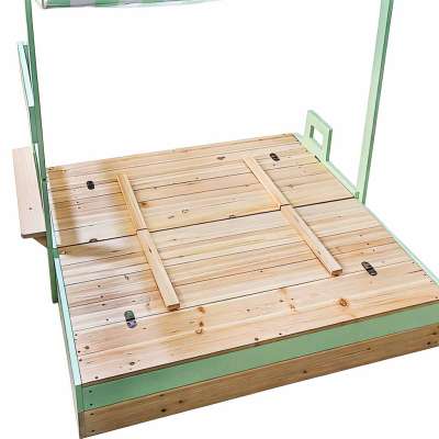 LULILO Vendo wooden sandbox 360° rotating canopy lockable bench 120cm