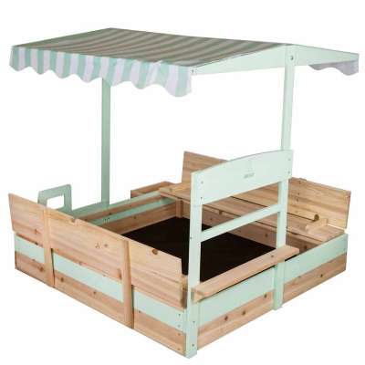 LULILO Vendo wooden sandbox 360° rotating canopy lockable bench 120cm