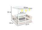 LULILO Vendo wooden sandbox 360° rotating canopy lockable bench 120cm 11