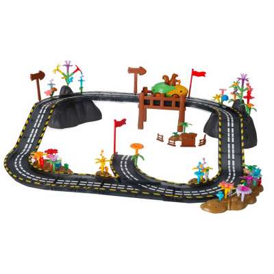 Luminous magnetic car race track 1 vehicle 153 elements
