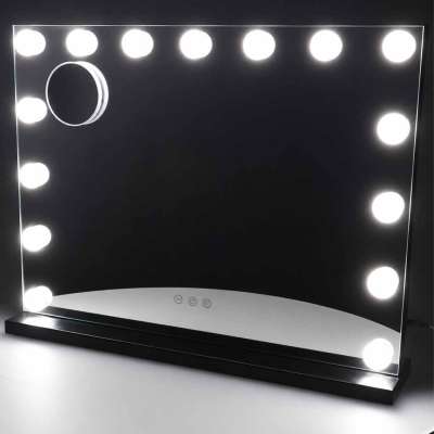 Lusterko do makijażu LED z 15 żarówkami kosmetyczne zoom x10 regulacja jasności