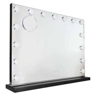 Lusterko do makijażu LED z 15 żarówkami kosmetyczne zoom x10 regulacja jasności