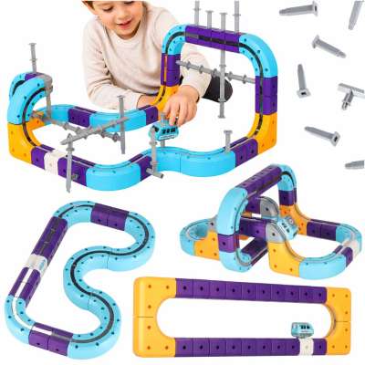 Magnetic Building Blocks 87-Piece Race Track Set