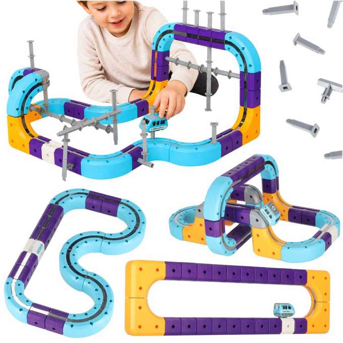 Magnetic Building Blocks 87-Piece Race Track Set