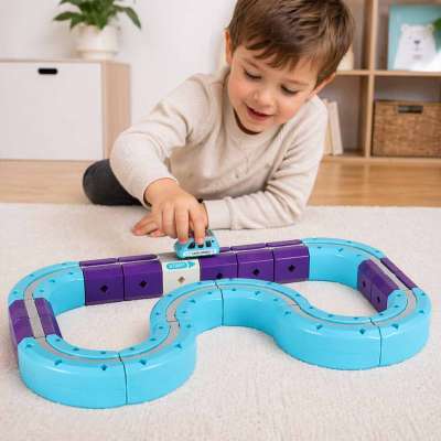 Magnetic Building Blocks 87-Piece Race Track Set