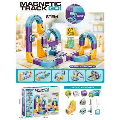 Magnetic Building Blocks 87-Piece Race Track Set