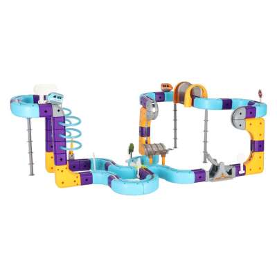 Magnetic Building Blocks Race Track Set with 127 Pieces