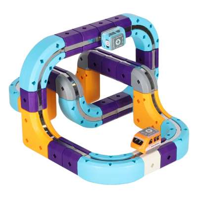 Magnetic Building Blocks Race Track Set with 127 Pieces