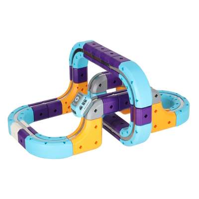 Magnetic Building Blocks Race Track Set with 127 Pieces