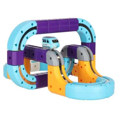 Magnetic Building Blocks Race Track Set with 127 Pieces