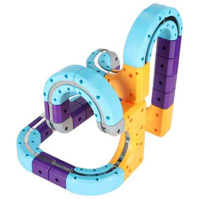 Magnetic Building Blocks Race Track Set with 54 Pieces
