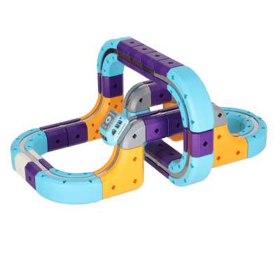 Magnetic Building Blocks Race Track Set with 54 Pieces