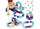 Magnetic Building Blocks Race Track Set with 54 Pieces 1