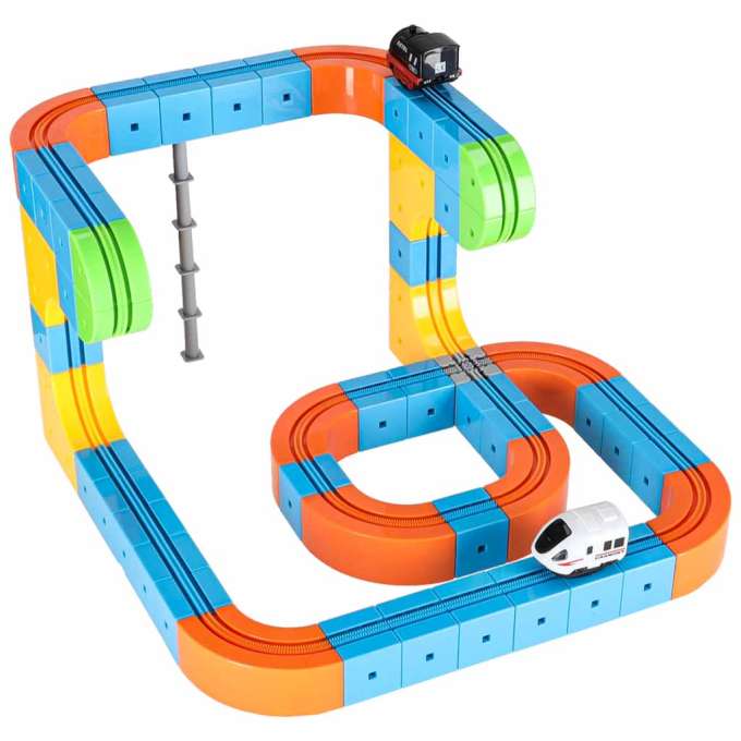 Magnetic Building Blocks Race Track and Trains Set 101 Pieces