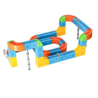 Magnetic Building Blocks Race Track and Trains Set 101 Pieces