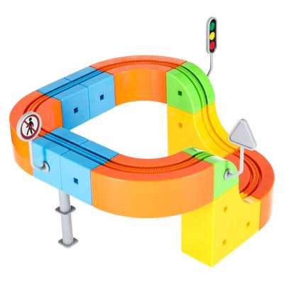 Magnetic Building Blocks Race Track and Trains Set 65 Pieces