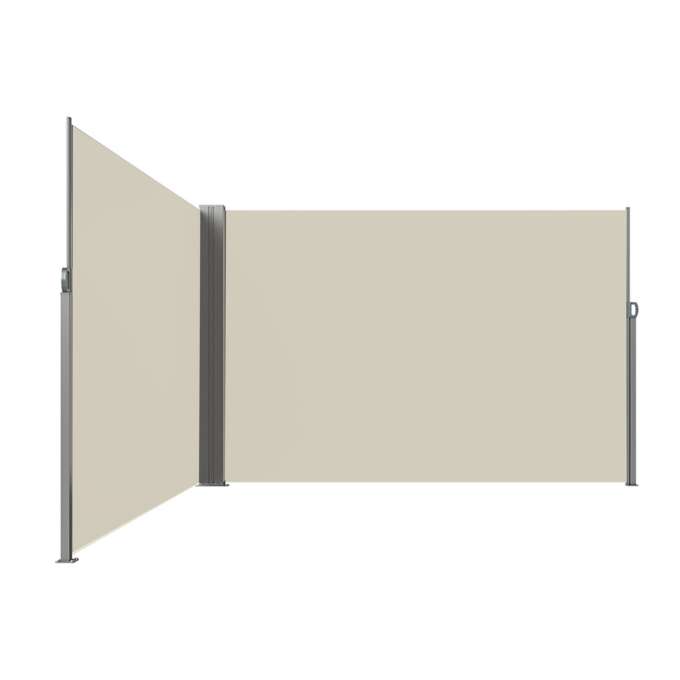 Markiza narożna boczna tarasowa LUARO parawan zwijany 180 x 600 cm beżowy