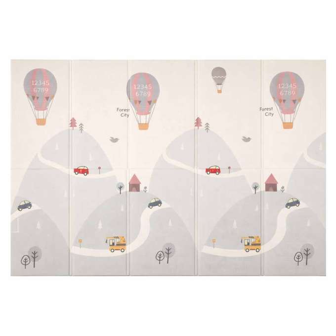 Mata edukacyjna piankowa dwustronna składana 150x200cm balony ulica