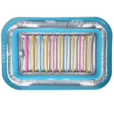 LUARO inflatable swimming mattress sun lounger with cushion transparent
