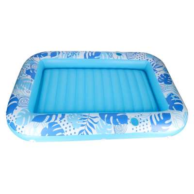 Inflatable swimming mattress sun lounger with pillow 175 cm blue
