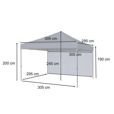 Pawilon ogrodowy LUARO namiot imprezowy handlowy altana 295x305 cm czarny