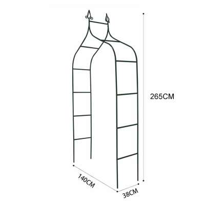 Pergola ogrodowa LUARO metalowa łuk z grotami na róże kwiaty pnącza 265 cm