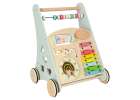 Push toy for children wooden walker with abacus blue 11