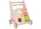 Push toy for children wooden walker with abacus pink 7