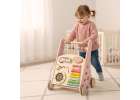 Push toy for children wooden walker with abacus pink 15