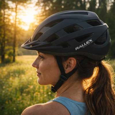RALLEX Women's bicycle helmet men's adjustable black L 58-62cm