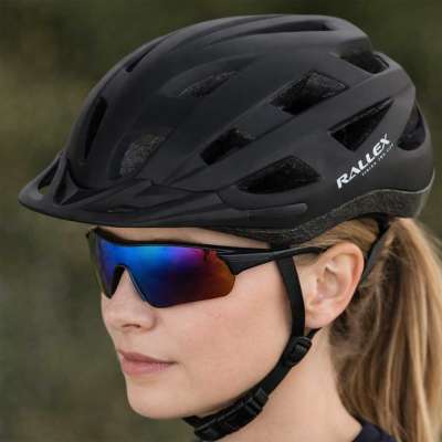 RALLEX Women's bicycle helmet men's adjustable black M 54-58cm