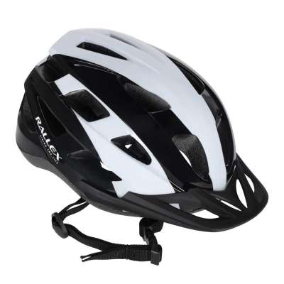 RALLEX Women's bicycle helmet men's adjustable black and white L 58-62cm