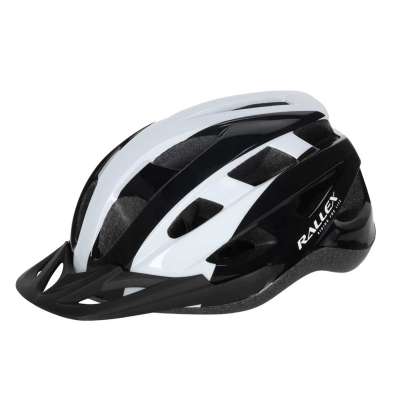 RALLEX Women's bicycle helmet men's adjustable black and white M 54-58cm