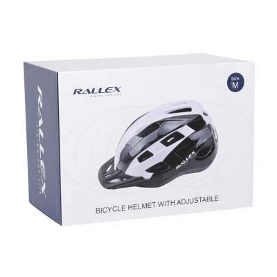 RALLEX Women's bicycle helmet men's adjustable black and white M 54-58cm