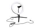 RGB LED selfie ring light on tripod 2