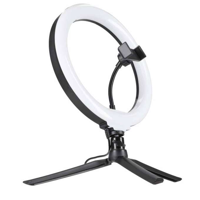 RGB LED selfie ring light on tripod