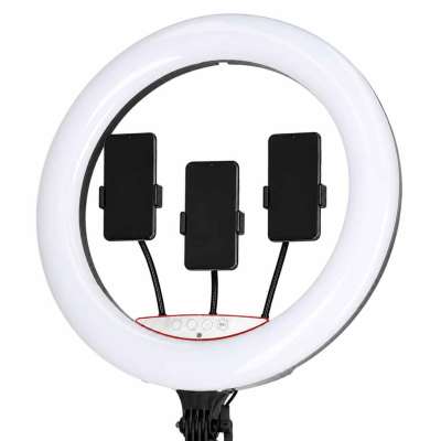 RGB LED selfie ring light on tripod 3 handles