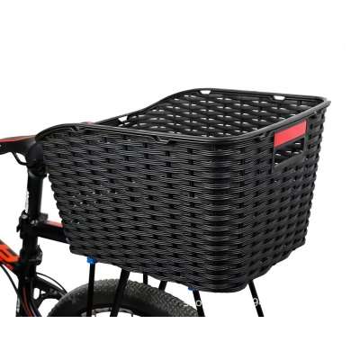 Rattan rear bicycle basket for luggage rack