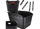 Rattan rear rack bicycle basket with reflector 1