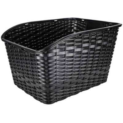 Rattan rear rack bicycle basket with reflector